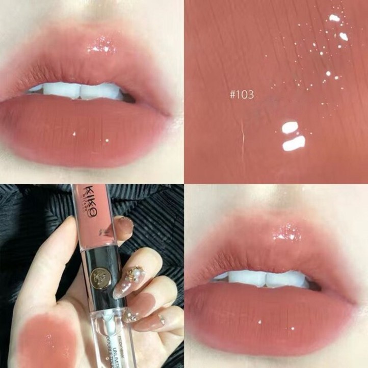 fizz 안지워지는립스틱 KIKO 103 메이크업 미러 립 글레이즈 워터 립글로스 섹시한 레드 틴트 리퀴드 립스틱 오래 지속되는 모이스처라이징 뷰티