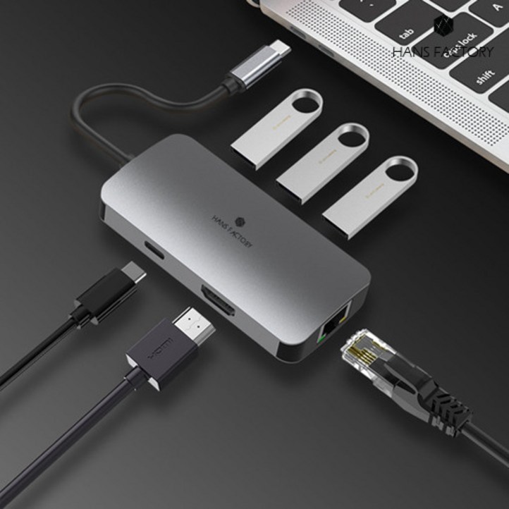 맥북 노트북 아이패드 USB C타입 멀티허브 썬더볼트 dock 6IN1다양한기종 기가비트 랜지원