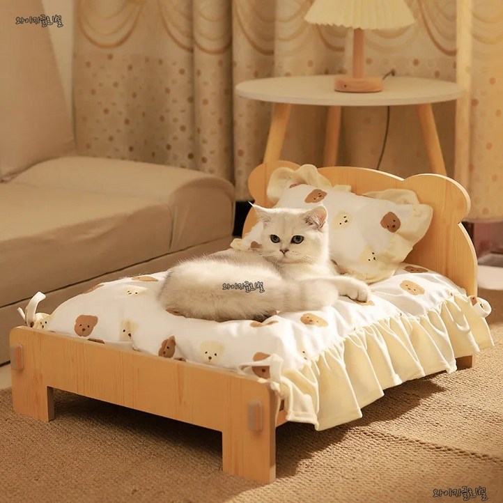 친환경 나무 고양이 침대 해먹 강아지침대 시트세트, 1개 친환경 나무 고양이 침대 해먹 강아지침대 시트세트, 1개