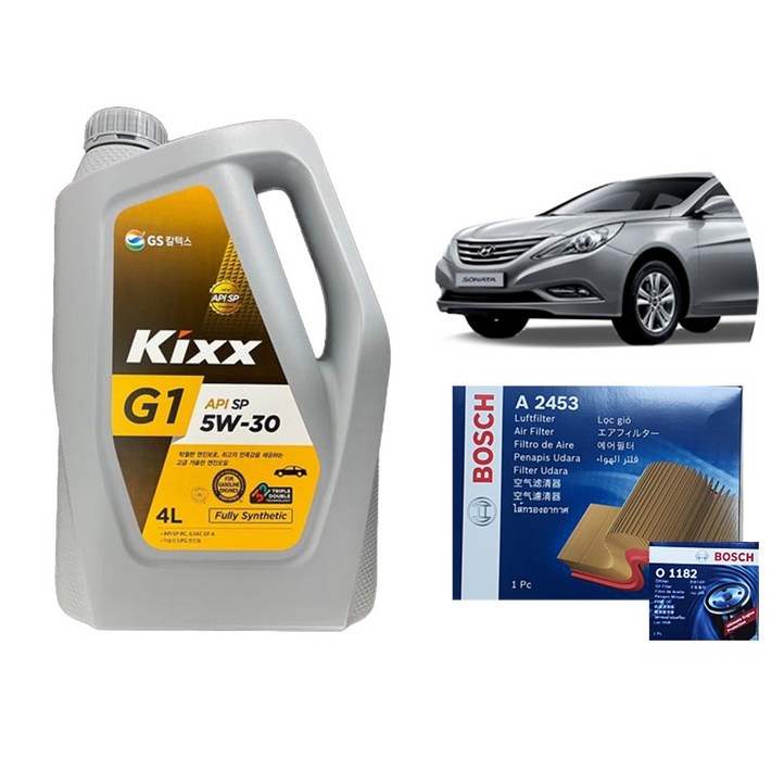 킥스 KIXX G1 5W30 YF소나타 누우엔진 엔진오일에어크리너오일필터 세트