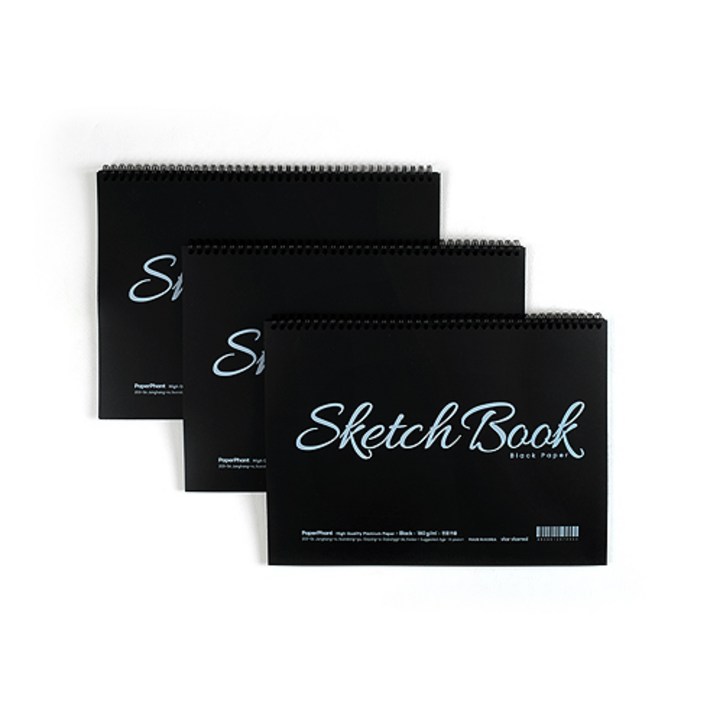 PaperPhant 블랙 프리미엄지 (180g) 스케치북 3권 세트 (Black), 40페이지 (총 120페이지) 7265782447