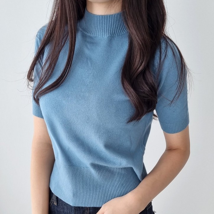 촉감좋은 반목폴라 반팔 니트티 5칼라 촉감좋은 반목폴라 반팔 니트티 5칼라