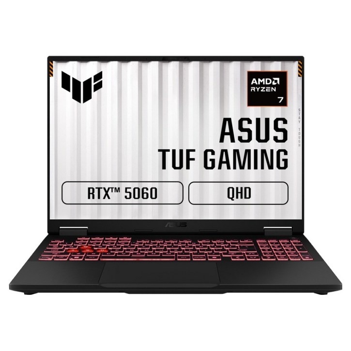 에이수스 2025 TUF 게이밍 A16 라이젠7 지포스 RTX 5060, Jaeger Gray, 512GB, 16GB, Free DOS, FA608UM-QT043