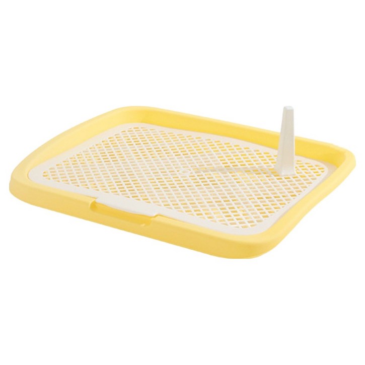 미스터추추 강아지 프리미엄 기둥탈부착 그물망 배변판, 옐로우, 1개
