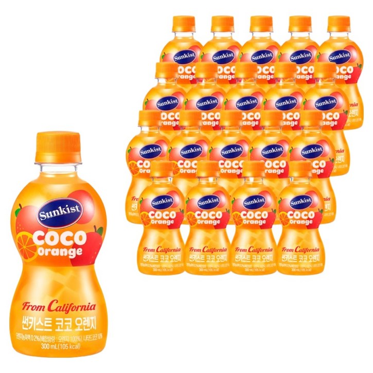 썬키스트 코코 오렌지 주스, 300ml, 20개