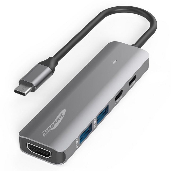 애니포트 5in1 C타입 멀티허브 APTC560, 단일색상, 1개