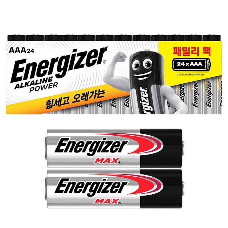 에너자이저 알카라인 패밀리팩 AAA 24입 맥스 AA 2입 기획팩 에너자이저 알카라인 패밀리팩 AAA 24입 맥스 AA 2입 기획팩