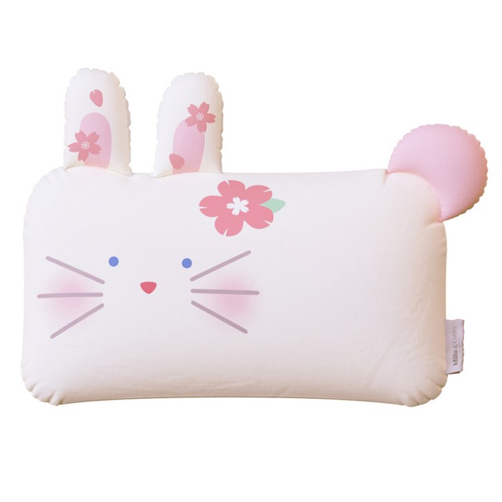 밀로앤개비 애착 동물 미니베개  매쉬 원단 베개솜 세트