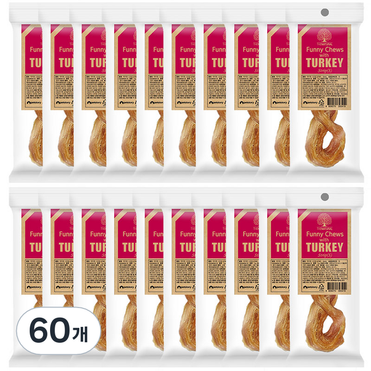 더내추럴 강아지 퍼니츄 간식 스트립 S, 칠면조, 13g, 60개 더내추럴 강아지 퍼니츄 간식 스트립 S, 칠면조, 13g, 60개
