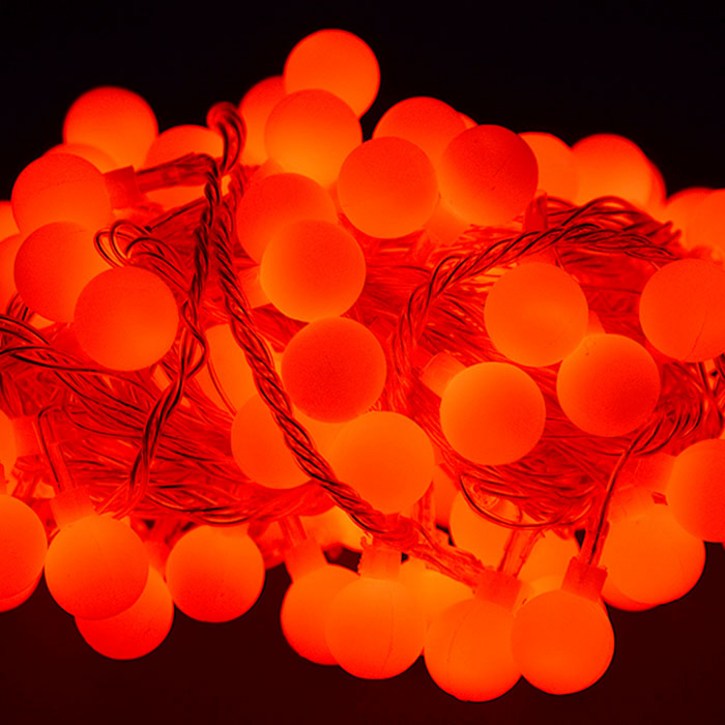 LED 앵두 메모리형 투명선 줄전구 100구, 빨간색, 1개