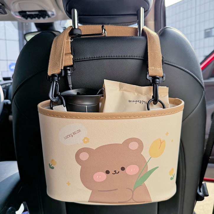 카템 차량용 베베 헤드레스트 수납함, 럭키베어, 1개 카템 차량용 베베 헤드레스트 수납함, 럭키베어, 1개