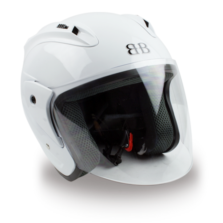 BANCY 오픈페이스 오토바이 헬멧 투명실드 Y-1, 화이트 4