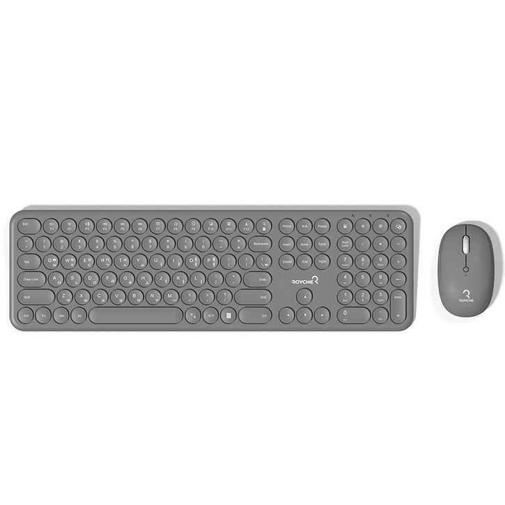 로이체 펜타그래프 무선 키보드 마우스 콤보 세트, 일반형, RMK5600, Gray