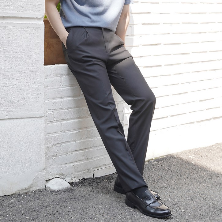 타운클로 남성용 썸머 냉감 원턱 쿨 정장 팬츠