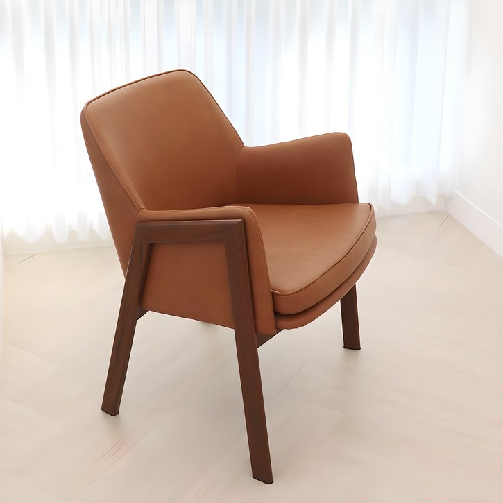 파스텔우드 케이소파 편안한 고급 카페의자 커피숍의자 1인소파 인테리어의자, 브라운