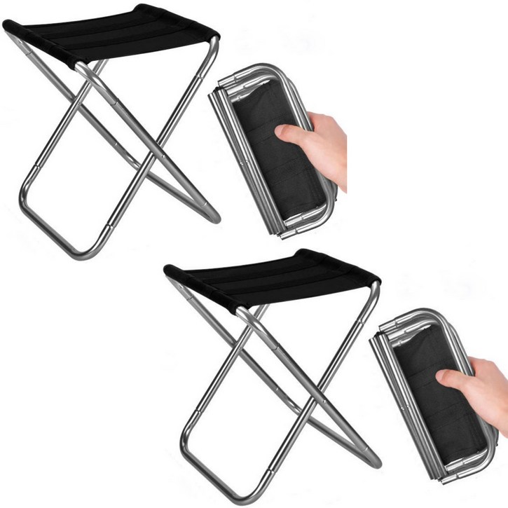 초경량 휴대용 접이식 미니 의자 2개 세트 1