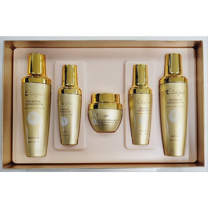 미백 주름 2중 기능성 엘루자이 게르마늄 기초 5종 화장품세트, 1세트
