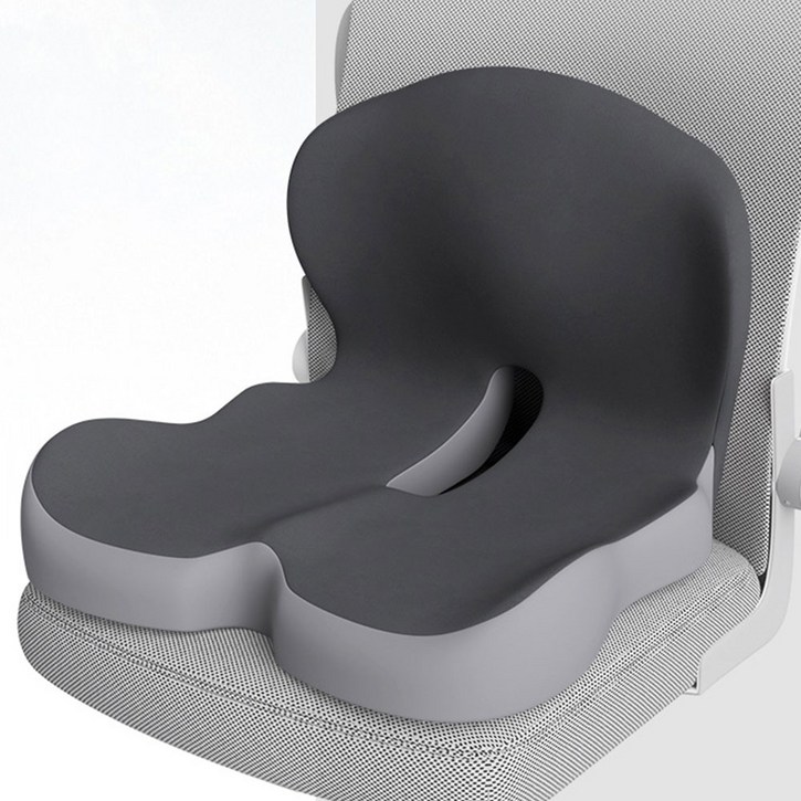 엔빙 바른자세 메모리폼 일체형허리쿠션 사무실의자 꼬리뼈방석 등받이 방석