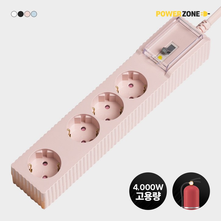 웨이브 자동소화 고용량 멀티탭 누전차단 4구 50cm 1.5m 3m 5m 7m 에어컨 전용 대용량멀티탭, 1개