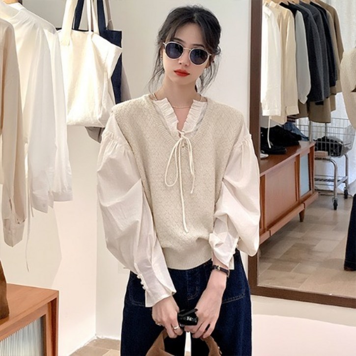 코스 블라우스 & 베스트 세트