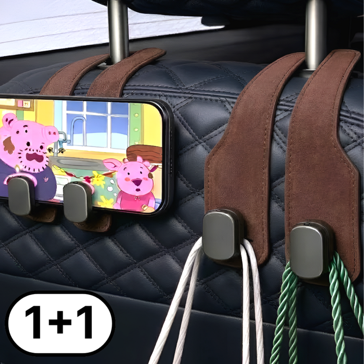 심플딤플 스웨이드 헤드레스트 후크 차량용 가방걸이 옷걸이