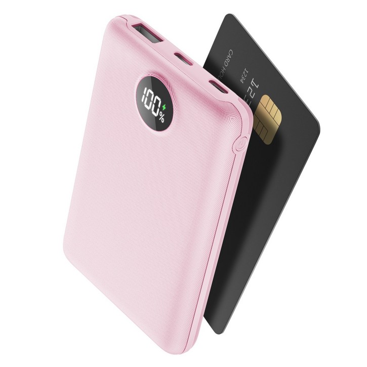 UOOFON 고속충전 미니 보조배터리 10000mAh  PD 22.5W QC3.0  LED 잔량표시 포켓 휴대용20W C타입 케이블