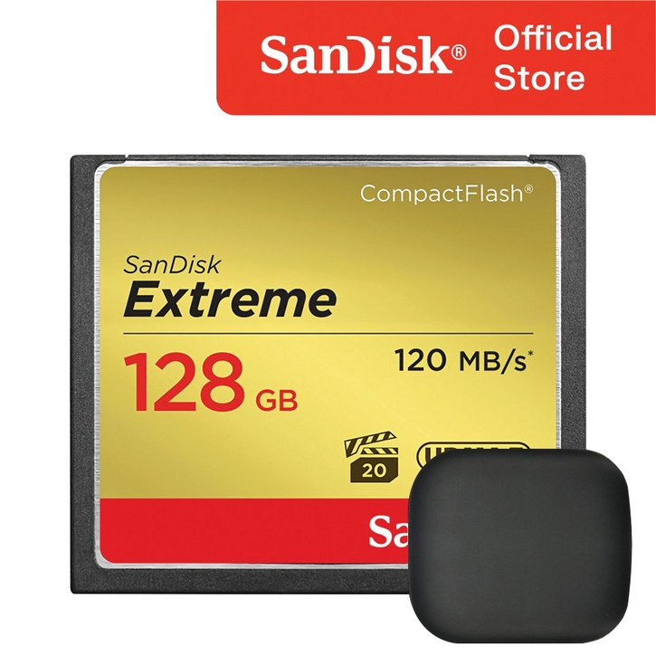 샌디스크 익스트림 CF카드 카메라 메모리 / 메모리 보관 케이스, 128GB 10