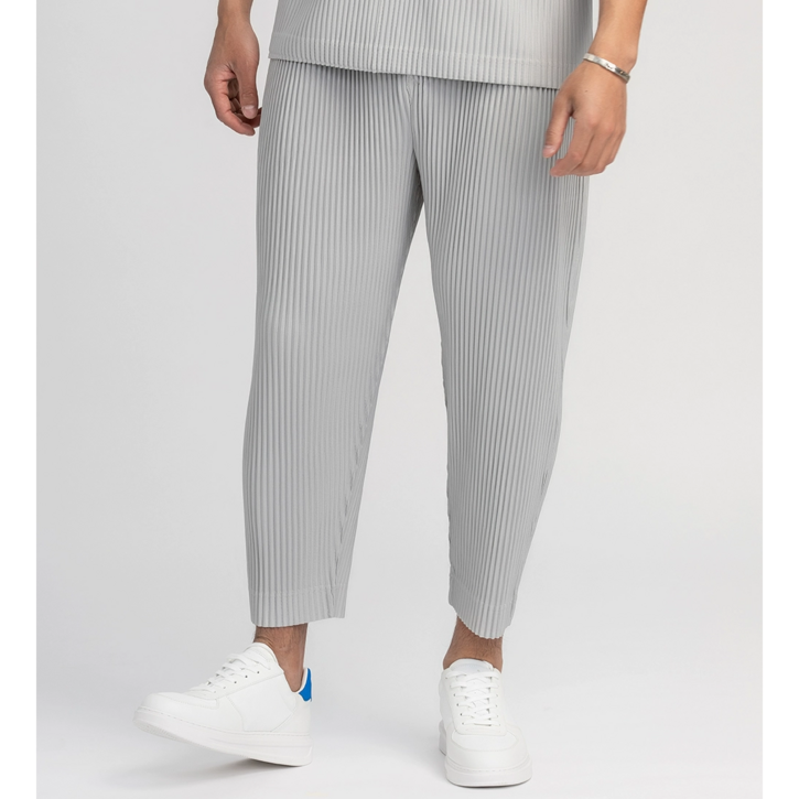 이세이 플리츠 주름 팬츠 남자 세미 와이드 슬랙스 밴딩슬랙스 조거팬츠 크롭 팬츠