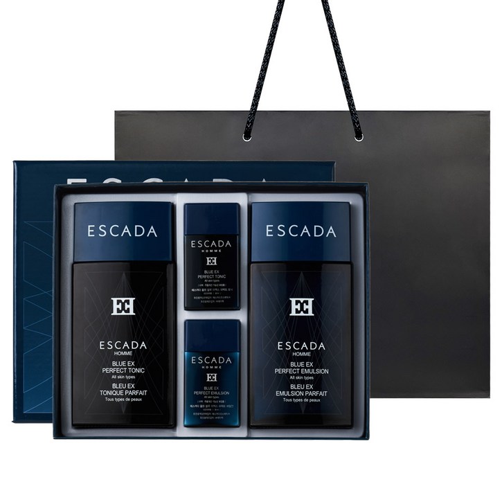 에스까다 옴므 퍼펙트 블루 2종 선물 세트 쇼핑백 남성화장품 스킨로션 기획 세트, 1세트 에스까다 옴므 퍼펙트 블루 2종 선물 세트 쇼핑백 남성화장품 스킨로션 기획 세트, 1세트