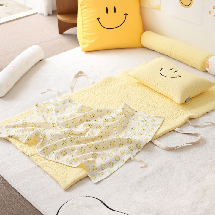 해피스마일 모달 누빔 유아 아기 이불세트 부드러운 애착이불 사계절 어린이집 낮잠이불