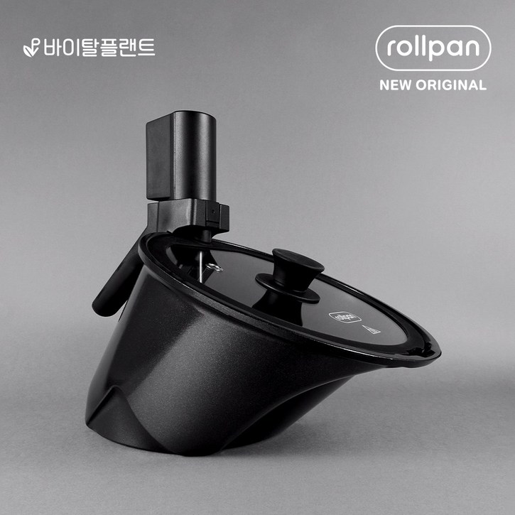 바이탈플랜트 롤팬 NEW 오리지널 자동회전냄비 블랙, 1개, 25cm