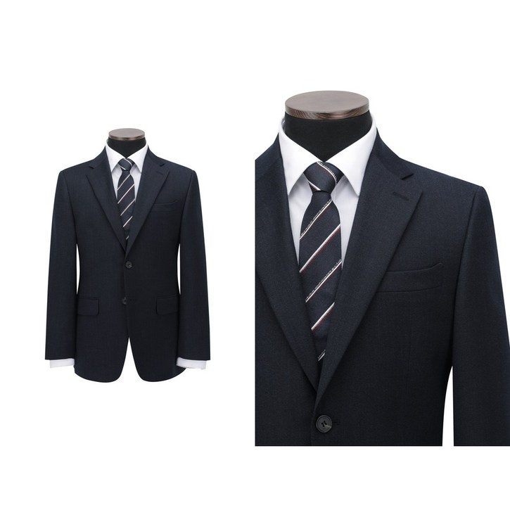 [코오롱 브렌우드] 중년 남성 가을겨울 네이비 잔조직 울혼방 스판 일반핏 정장세트 수트 (무료배송)