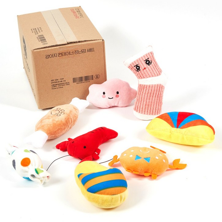 클라우더 강아지 장난감 봉제 인형 장난감 구성, 혼합색상, 1개