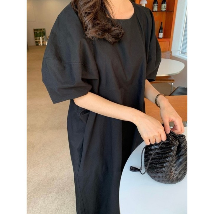 루어스룸 라벤더 소매퍼프 벌룬 데일리 롱원피스