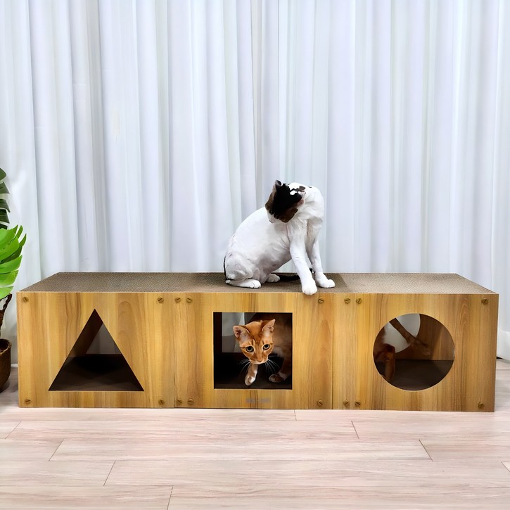 마아,고양이 스크래쳐 대형 터널 스크래쳐 숨숨집 125cm