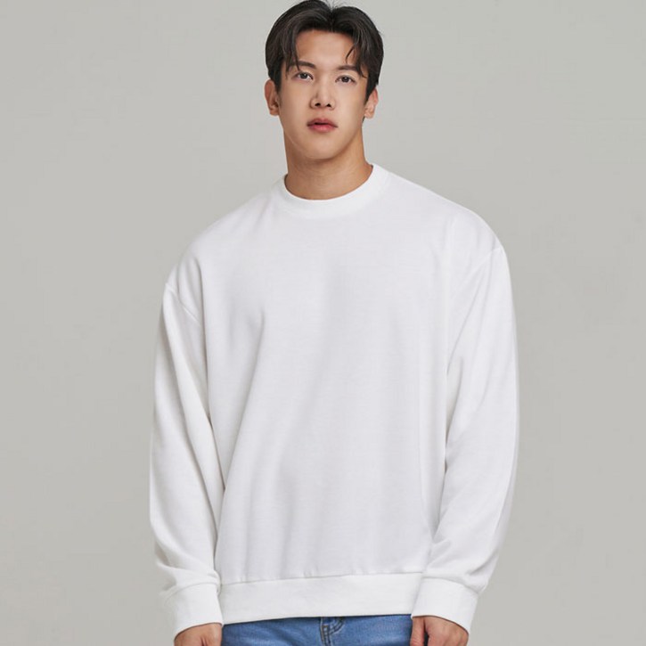 업클라스 세미 오버핏 무지 솔리드 맨투맨 a4100