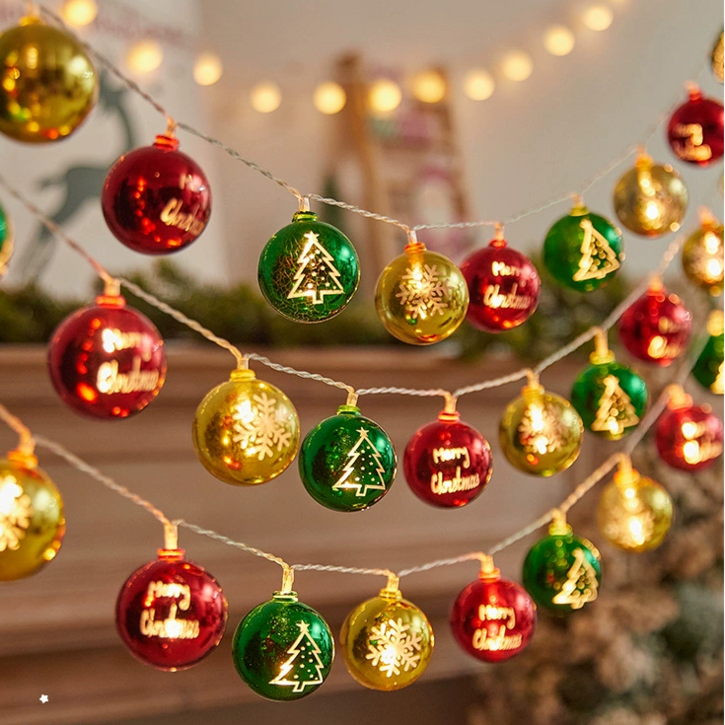 ROOICE 크리스마스 건전지 LED 장식 조명 줄전구 세트 BINYAN3