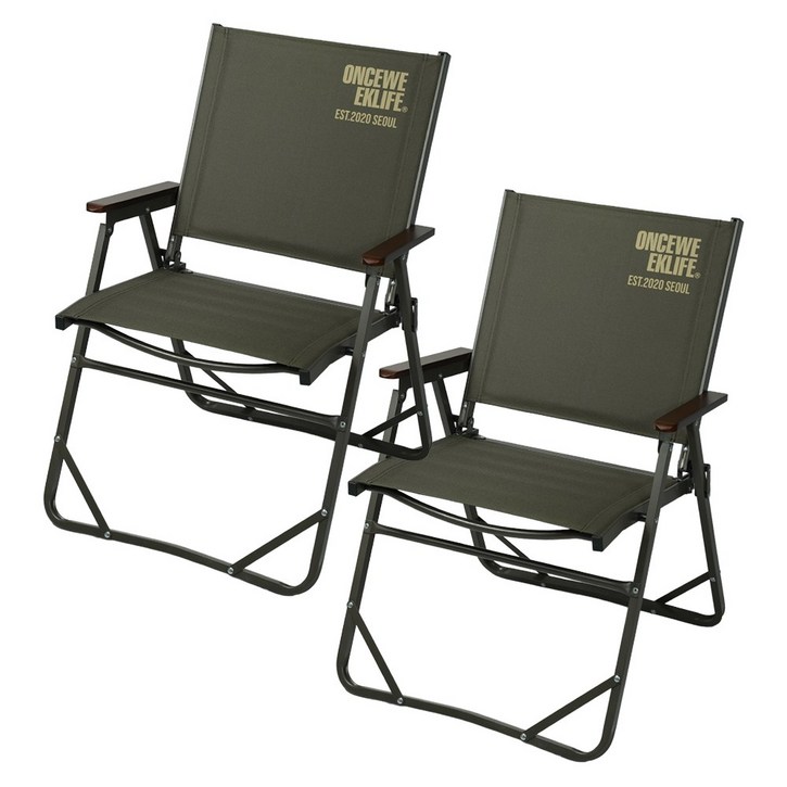 원스위크라이프 컴피 폴딩 체어 L, 2개, 카키