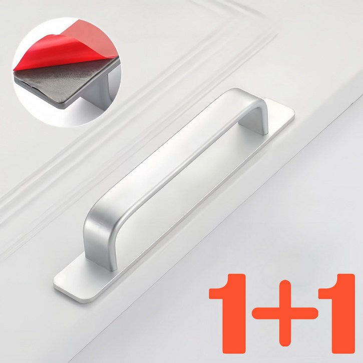 My Goods 1+1 강력 접착 무타공 손잡이 문 가구 부착식 창문 베란다문 서랍 싱크대 유리문