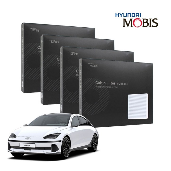 현대모비스 정품 프리미엄 에어컨필터 2년분 4개입 아이오닉6 전용 2022년~현재까지, 4개