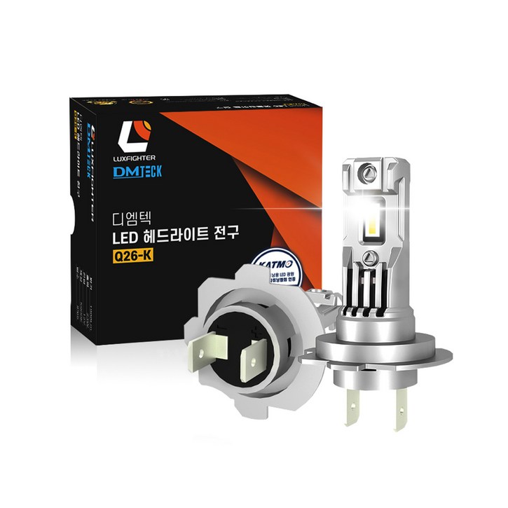 합법 인증 LED 자동차 헤드라이트 전조등 디엠텍 Q26K H7, 1세트