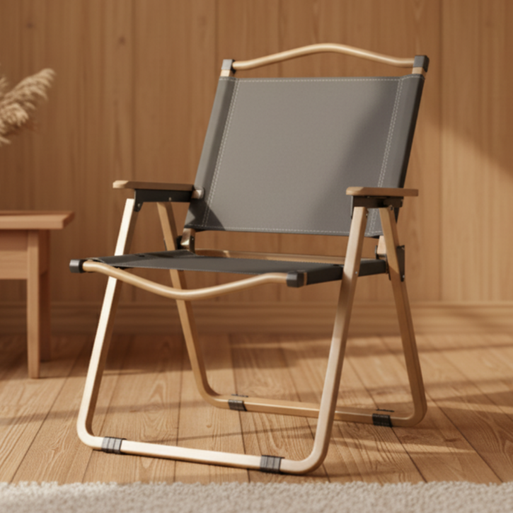 시머드 차박용 야외 접이식 휴대용 우드 옥스퍼드 캠핑의자, 1개, 블랙