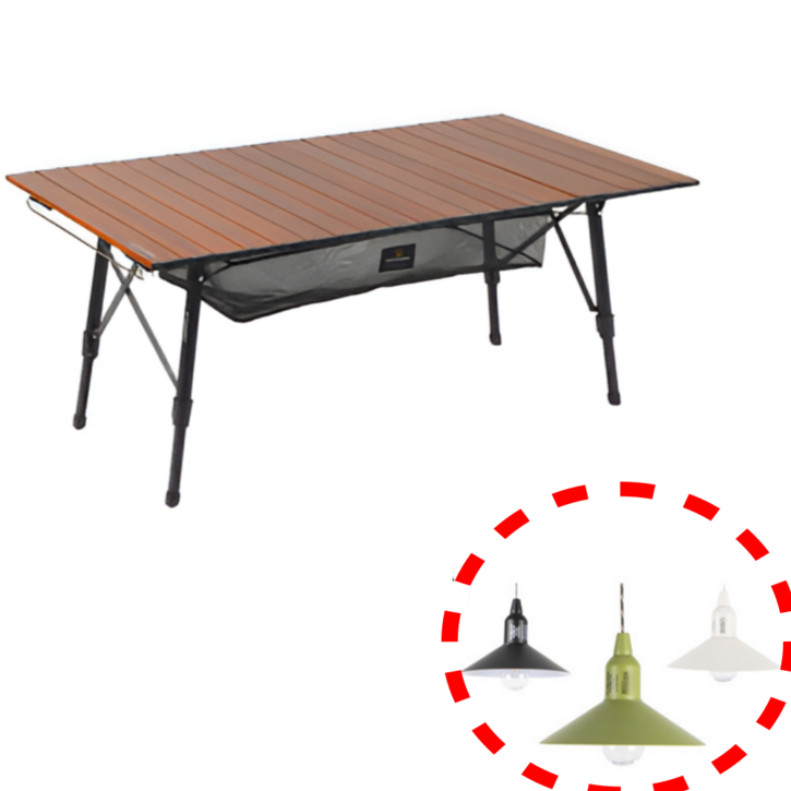 몬테라 마름 폴딩 롤테이블 L + 폴다운랜턴