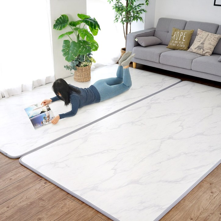 스칸디 PVC 15T 2개묶음 퓨어 놀이방매트 층간소음매트 어린이안전매트, 스노우마블