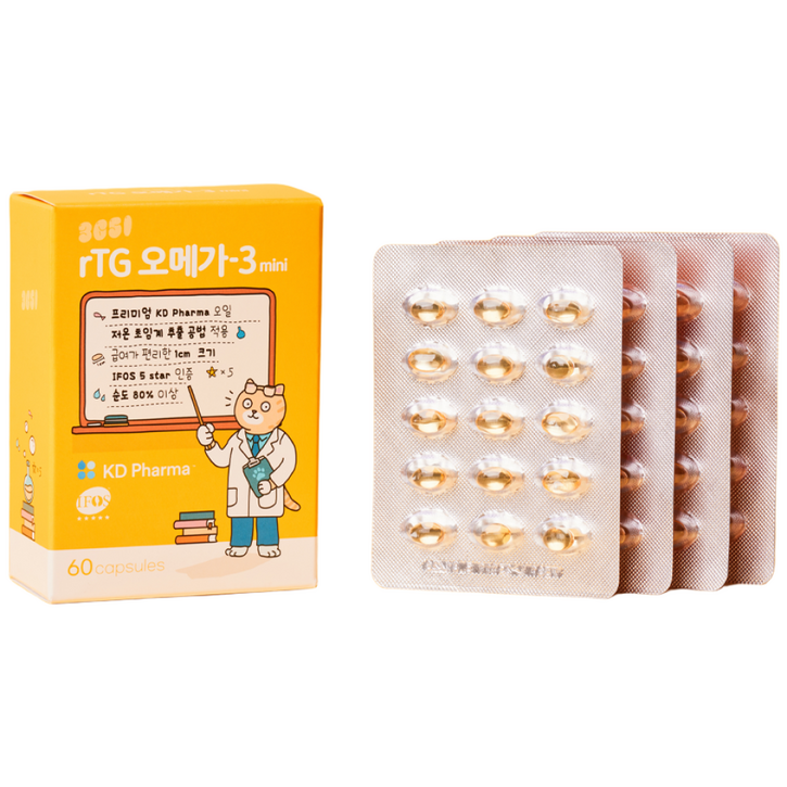3651 고양이 강아지 오메가3 영양제 60캡슐 순도 80 KD Pharma