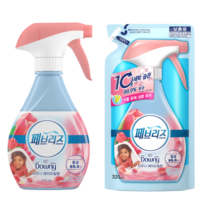 페브리즈 다우니 에이프릴향 370ml + 320ml 합본팩 섬유 탈취제, 1개, 690ml