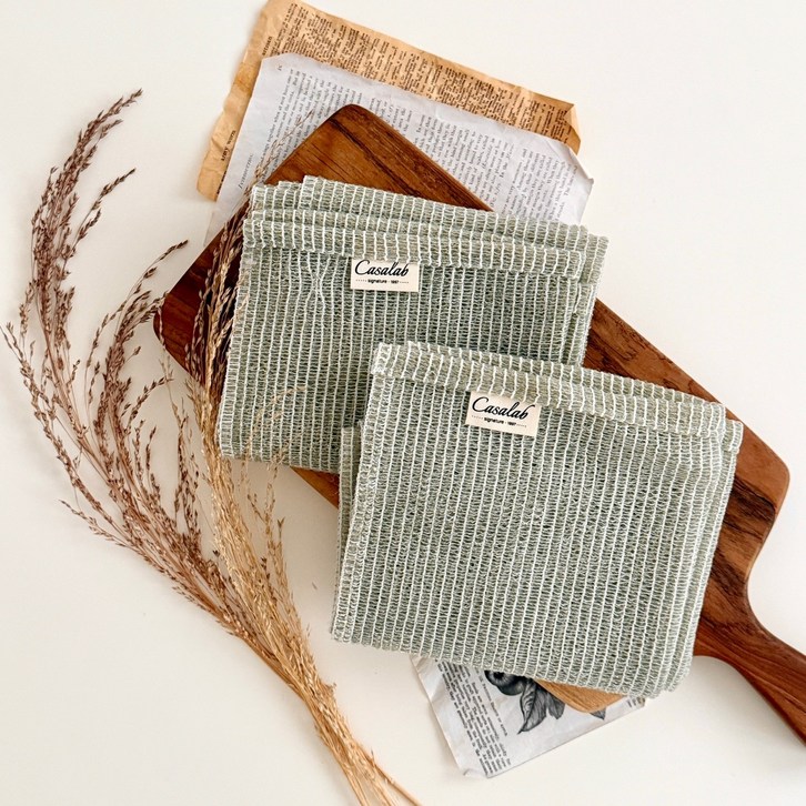 까사랩 레스트 대나무 샤워타월, 그린, 2개입, 1개