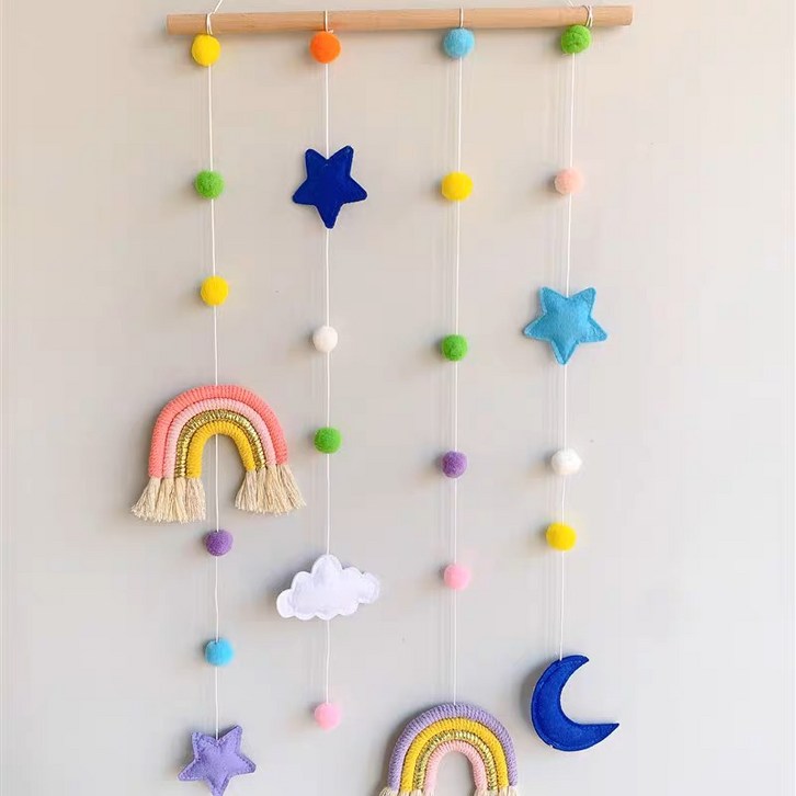 무지개별 마크라메 월행잉 아이방을 위한 감성 인테리어, 다채로운