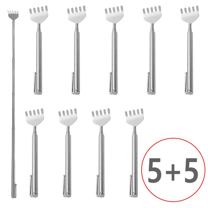 10개 묶음 만년필 가제트 안테나 효자손 A타입 5P5P10P 길이조절 효자손 볼펜형 10개 등긁개, 실버, 10개