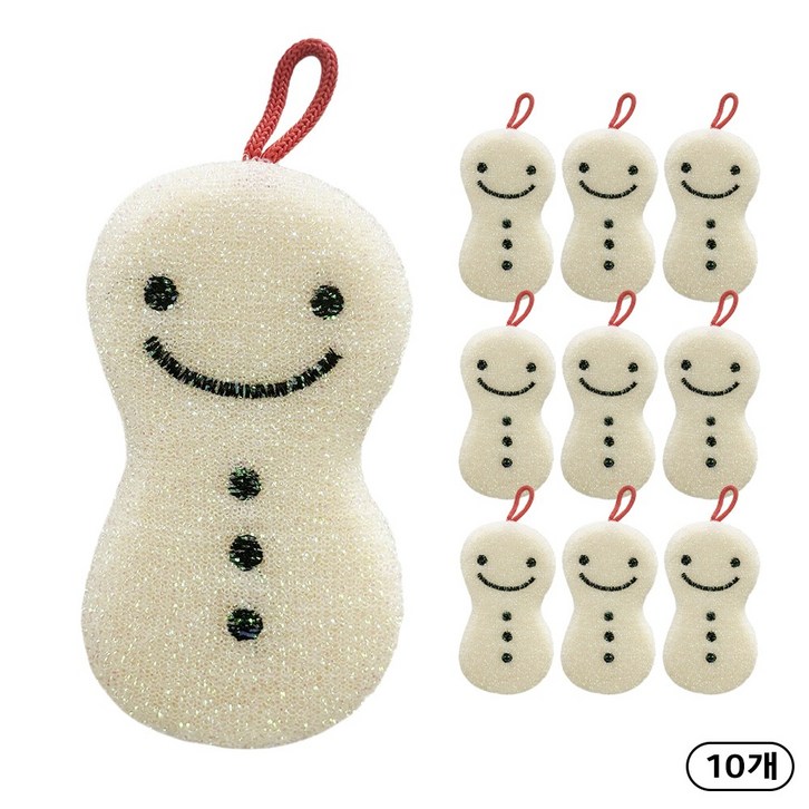 크린라이프 눈사람화이트수세미 10P, 2세트, 5개